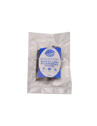Lanières de cabillaud-myrtilles sachet de 70g