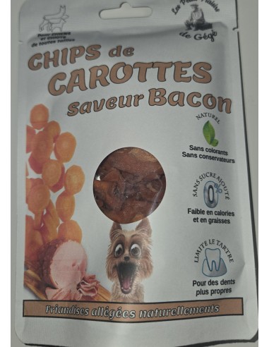 Chips de carottes saveur bacon 45g - friandises pour chiens