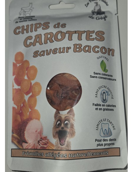Chips de carottes saveur bacon 45g - friandises pour chiens
