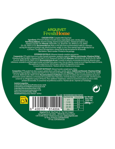 Ragoût de poulet / FreshHome - Aliment complet humide pour chien