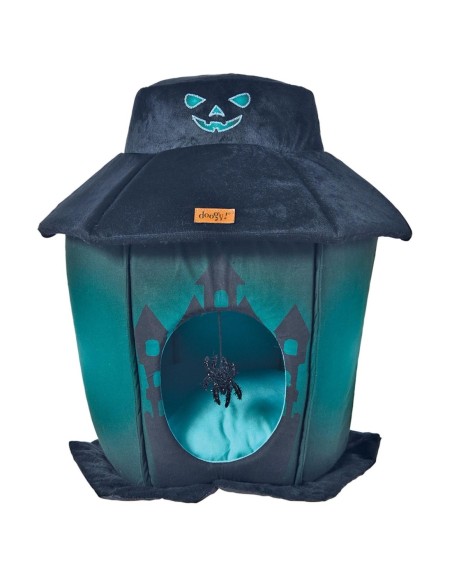 Manoir hanté noir fluorescent pour chat