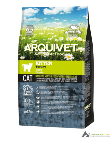 Croquettes arquivet super premium dinde fraîche pour chatons 2–12 mois 1,5 kg