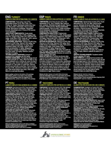 Croquettes arquivet super premium dinde fraîche pour chatons 2–12 mois 1,5 kg