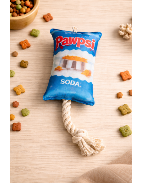 Jouet chien couinant original 🦴 | Snack fun avec corde – Vendu à l’unité