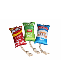 Jouet chien couinant original 🦴 | Snack fun avec corde – Vendu à l’unité