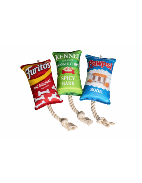 Jouet chien couinant original 🦴 | Snack fun avec corde – Vendu à l’unité