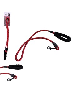 Laisse rouge en nylon rond - poignée confort 120cm*11mm - pour chien 2