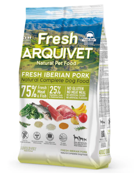 Fresh Arquivet 🐖 – Viande de Porc Ibérique Fraîche Semi-Humide pour Chiens Adultes 🐶 | Naturel & Savoureux 🌿