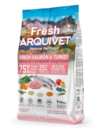 Fresh Arquivet 🐟🦃 – Nourriture Semi-Humide au Saumon Frais et à la Dinde pour Chiens Adultes 🐶 | Naturel & Savoureux 🌿