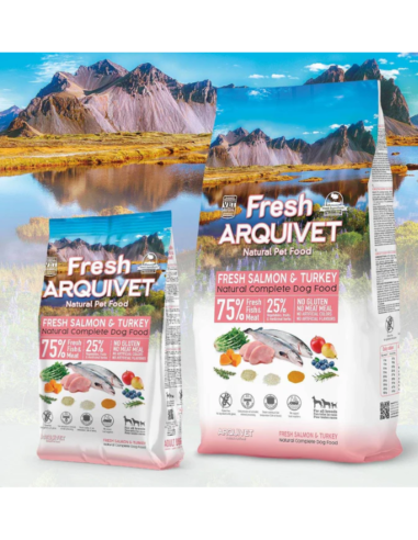 Fresh Arquivet 🐟🦃 – Nourriture Semi-Humide au Saumon Frais et à la Dinde pour Chiens Adultes 🐶 | Naturel & Savoureux 🌿