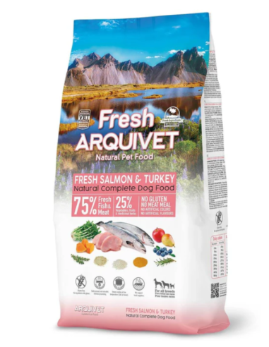Fresh Arquivet 🐟🦃 – Nourriture Semi-Humide au Saumon Frais et à la Dinde pour Chiens Adultes 🐶 | Naturel & Savoureux 🌿