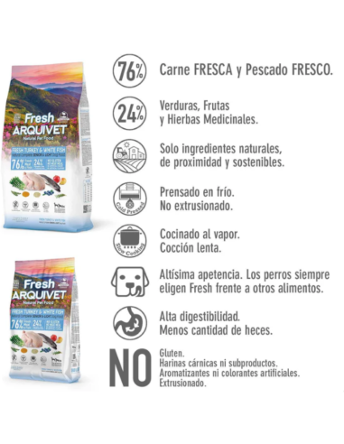 Fresh Arquivet – Nourriture Semi-Humide Légère à la Dinde et au Corégone pour Chiens Seniors ou en Surpoids 🐶 | Santé & Saveur