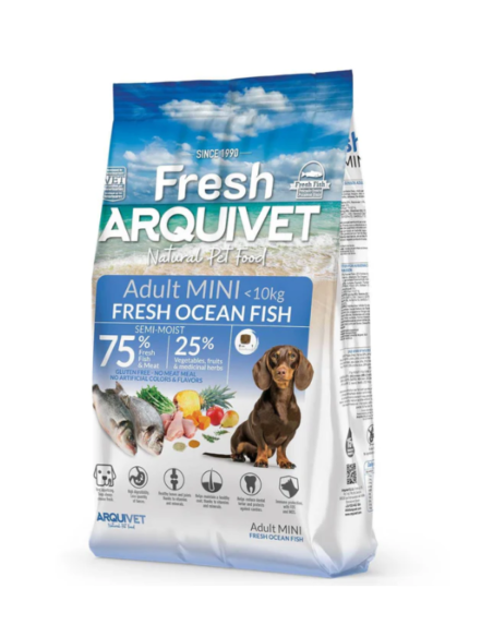 Nourriture semi-humide ARQUIVET chien petite race au poisson frais 🐶🐟