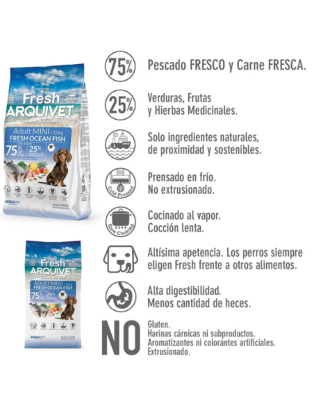 Nourriture semi-humide ARQUIVET chien petite race au poisson frais 🐶🐟