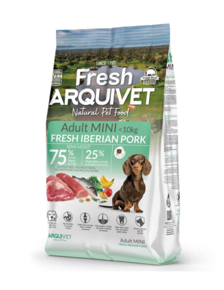 Nourriture semi-humide ARQUIVET chien petite race au porc ibérique frais 🐶🥩