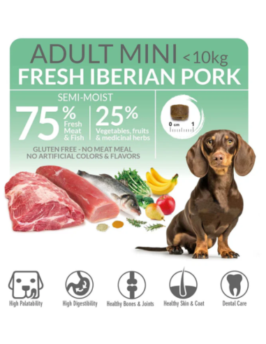 Nourriture semi-humide ARQUIVET chien petite race au porc ibérique frais 🐶🥩