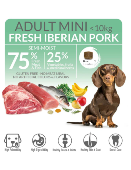 Nourriture semi-humide ARQUIVET chien petite race au porc ibérique frais 🐶🥩