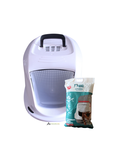Pack litière + maison de toilette design – Hygiène, confort et discrétion