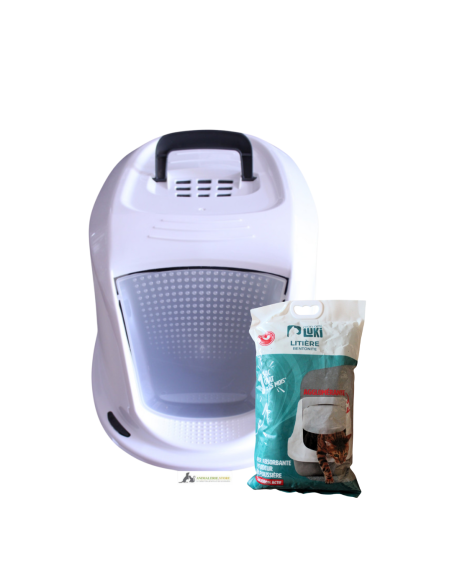 Pack litière + maison de toilette design – Hygiène, confort et discrétion