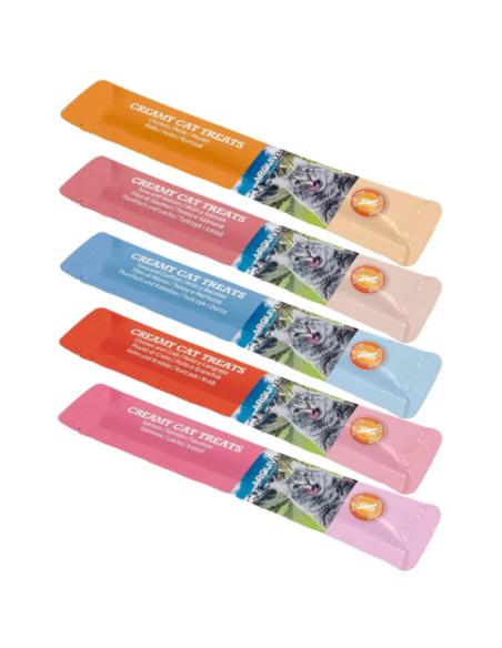Snacks crémeux pour chat 🐱 – Pack de 30 sachets - varié 5 saveurs | Friandises à lécher sans céréales