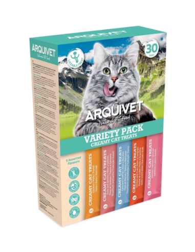 Snacks crémeux pour chat 🐱 – Pack de 30 sachets - varié 5 saveurs | Friandises à lécher sans céréales