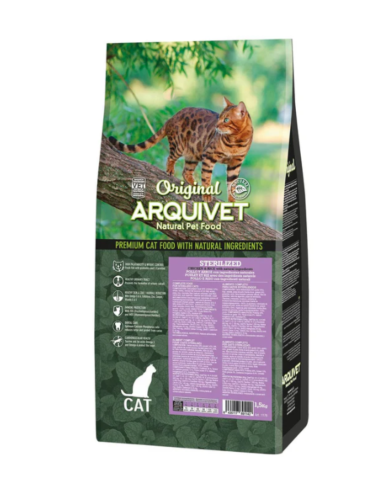 Original ArquiVet Nourriture chat stérilisé poulet & riz 🐱 | Aliment complet premium naturel 1,5 kg & 7 kg
