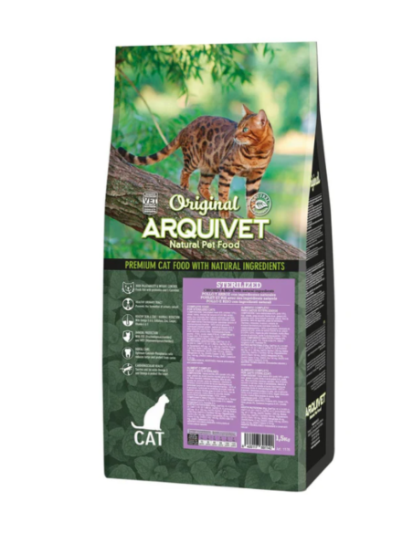 Original ArquiVet Nourriture chat stérilisé poulet & riz 🐱 | Aliment complet premium naturel 1,5 kg & 7 kg