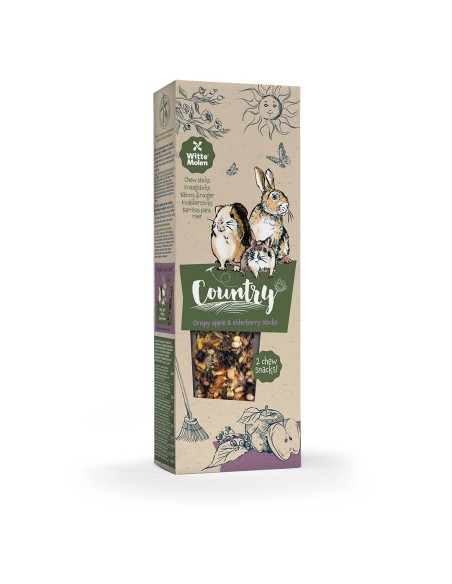 Country Sticks Pomme & Sureau – Bâtonnets à ronger pour lapins et petits mammifères