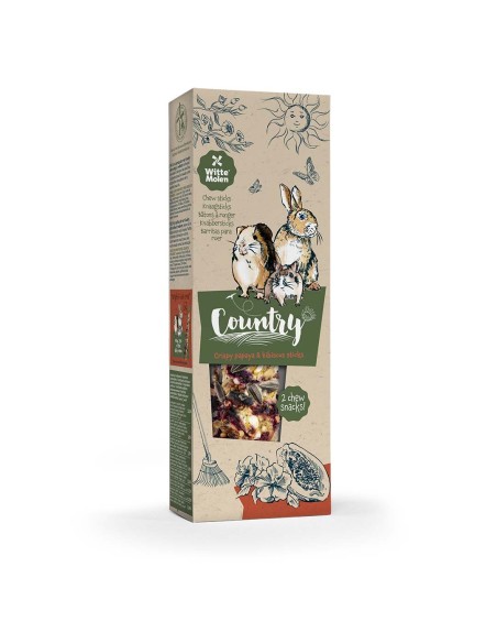 Country Sticks Papaye & Hibiscus – Bâtonnets à ronger pour lapins et petits mammifères