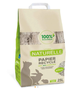 Litière Perlinette en papier recyclé 25 L – Écologique pour chats, lapins et rongeurs