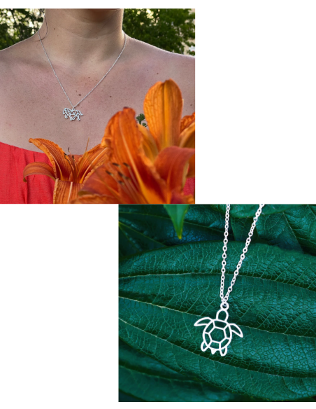 Collier Animal Totem Fauna – Bijou Éthique Fabriqué en France, Plaqué Argent ou Doré à l’Or Fin