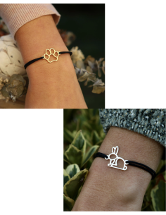 Bracelet Fauna Animal Totem – Bijou Éthique en Or ou Argent avec Cordon Recyclé – Fabriqué en France