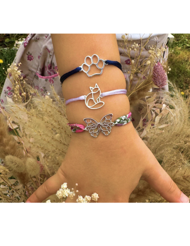 Bracelet Enfant Fauna – Bijou Animal Totem en Argent ou Or avec Cordon Ajustable – Fabriqué en France