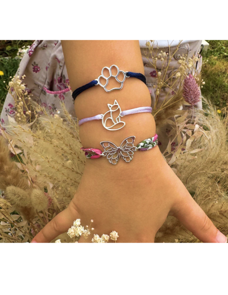 Bracelet Enfant Fauna – Bijou Animal Totem en Argent ou Or avec Cordon Ajustable – Fabriqué en France