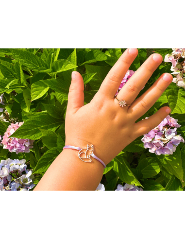 Bracelet Enfant Fauna – Bijou Animal Totem en Argent ou Or avec Cordon Ajustable – Fabriqué en France