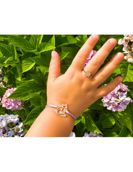 Bracelet Enfant Fauna – Bijou Animal Totem en Argent ou Or avec Cordon Ajustable – Fabriqué en France