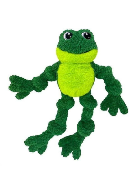 KONG Knots Frog L/XL – Jouet Peluche avec Corde Résistante pour Chien Moyen et Grand