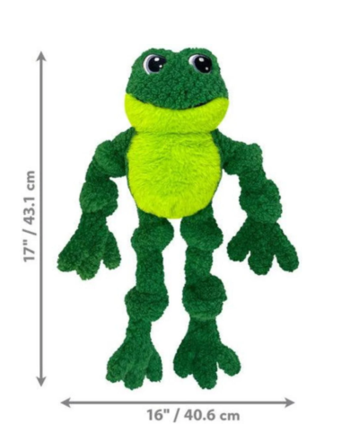 KONG Knots Frog L/XL – Jouet Peluche avec Corde Résistante pour Chien Moyen et Grand