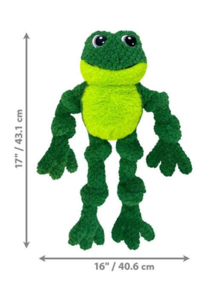 KONG Knots Frog L/XL – Jouet Peluche avec Corde Résistante pour Chien Moyen et Grand