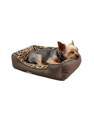 Panier rectangle léopard antidérapant Mon Ami Luki pour chien et chat confortable