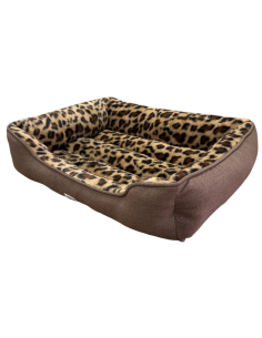 Panier rectangle léopard antidérapant Mon Ami Luki pour chien et chat confortable 2