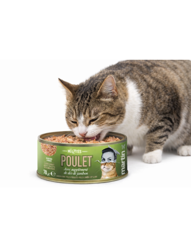 Nourriture humide Les Mijotés 😺 - MARTIN : poulet & jambon 🍗🥓, repas complet et savoureux 🌿, riche en protéines et vitamines