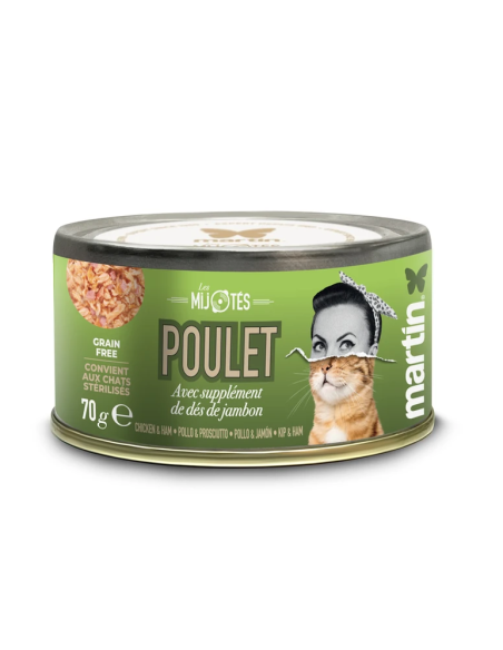 Nourriture humide Les Mijotés 😺 - MARTIN : poulet & jambon 🍗🥓, repas complet et savoureux 🌿, riche en protéines et vitamines