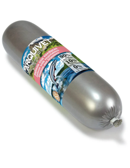 Saucisse de Saumon et Légumes pour Chiens – Aliment Complet et Naturel