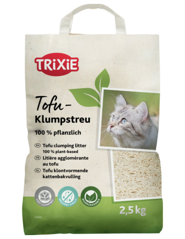 Litière agglomérante tofu TRIXIE – Litière chat végétale biodégradable sans poussière
