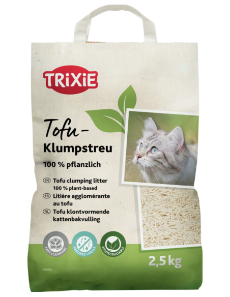 Litière agglomérante tofu TRIXIE – Litière chat végétale biodégradable sans poussière