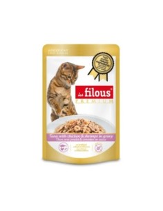 Sachet fraîcheur au thon avec du poulet et des crevettes pour chat (80 g) - Les Filous