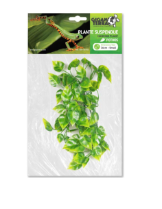 Pothos artificiel suspendu, feuilles en cœur retombantes, 36 cm, décor jungle.