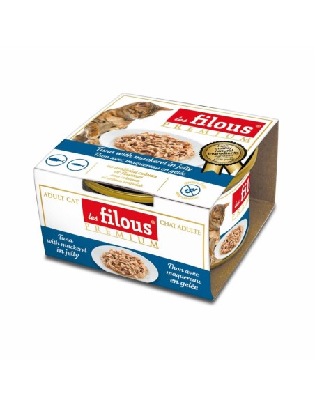 Filet de thon avec maquereau en gelée (85g) - Les filous