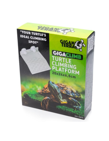 Plateforme Gigaclimb 20×24×6,5 cm : repos sûr et antidérapant pour tortues.
